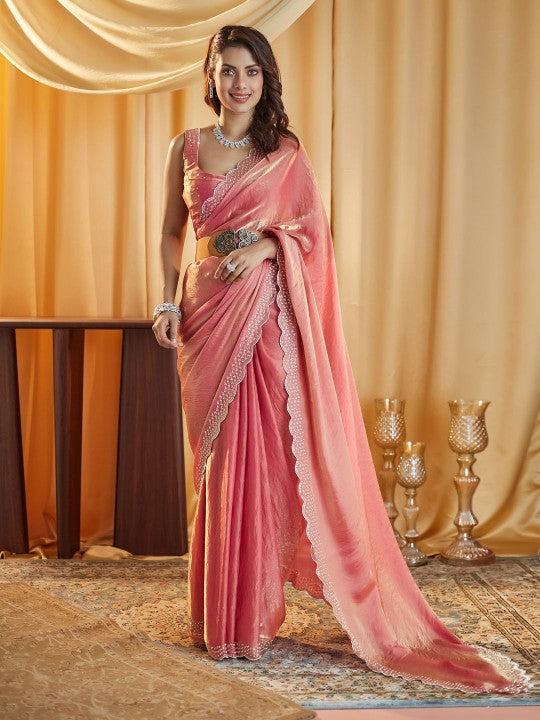 Beads and Stones Pure Silk Saree