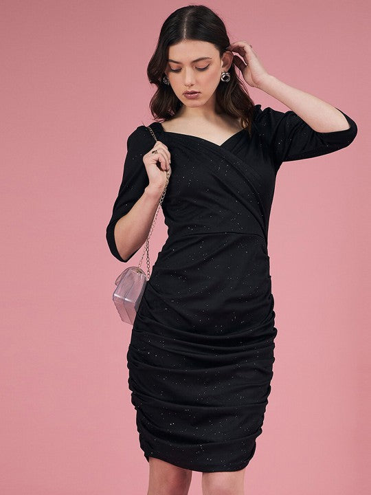 Black Sweetheart Neck Sheath Dress