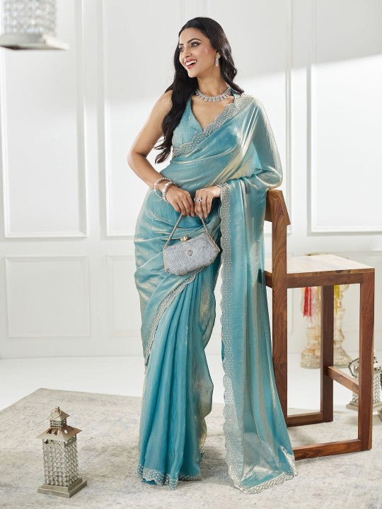 Beads and Stones Pure Silk Saree