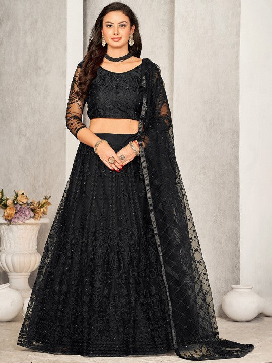 Embroidered Ready to Wear Lehenga & Unstitched Blouse With Dupatta